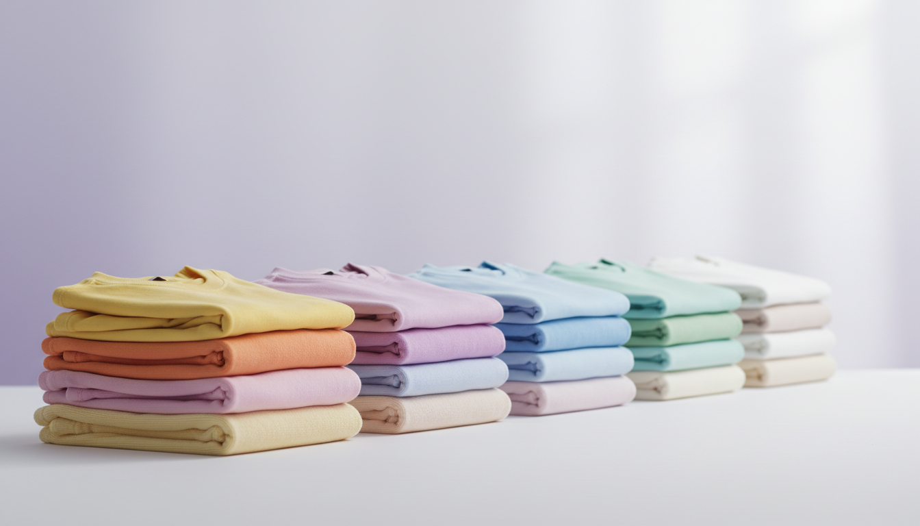 Neatly folded family clothing