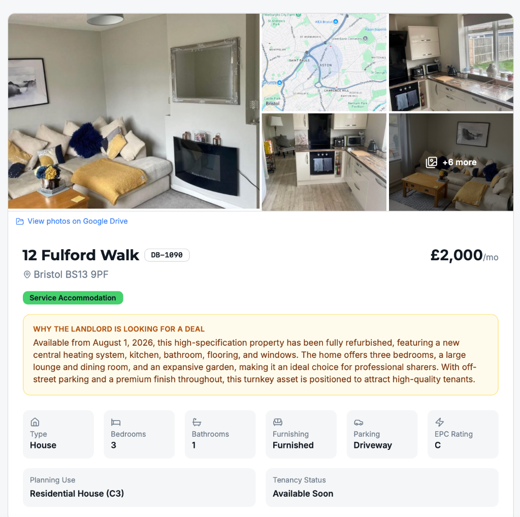 Live deal page with due diligence