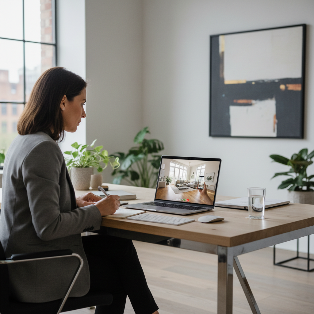 Investor viewing a property remotely via Google Meet