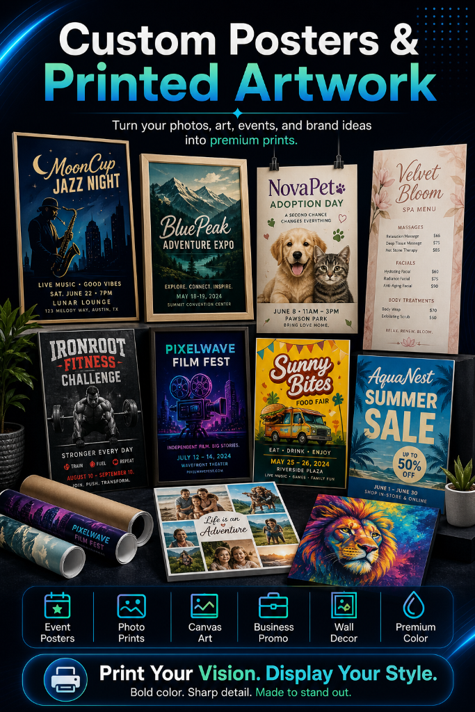 Custom posters and printed artwork