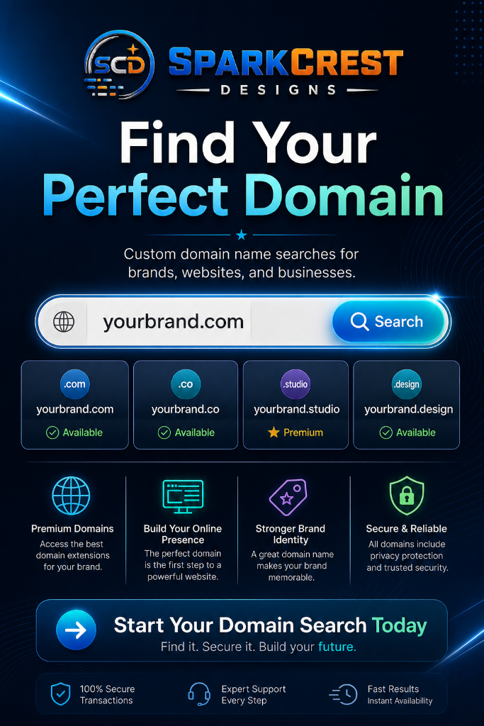 Custom domain name search for brands and businesses