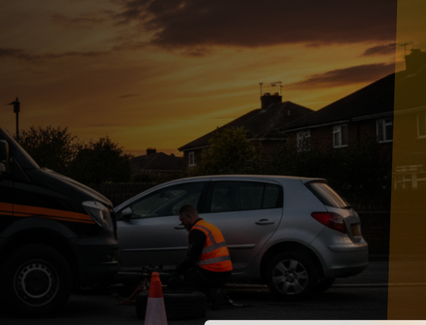 Mobile tyre technician at work