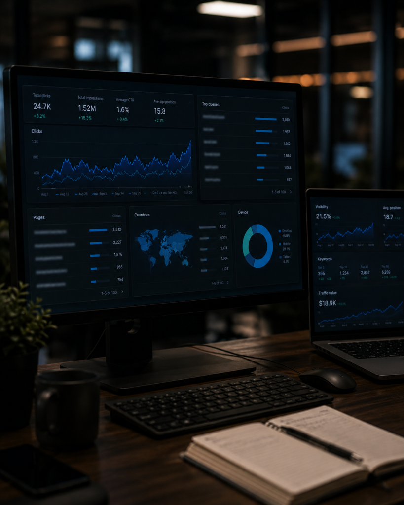 SEO analytics dashboard