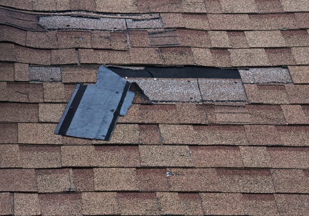 Storm damage assessment on Utah roof
