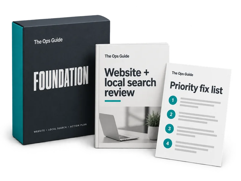 Foundation assessment kit with a website and local search review and a priority fix list.