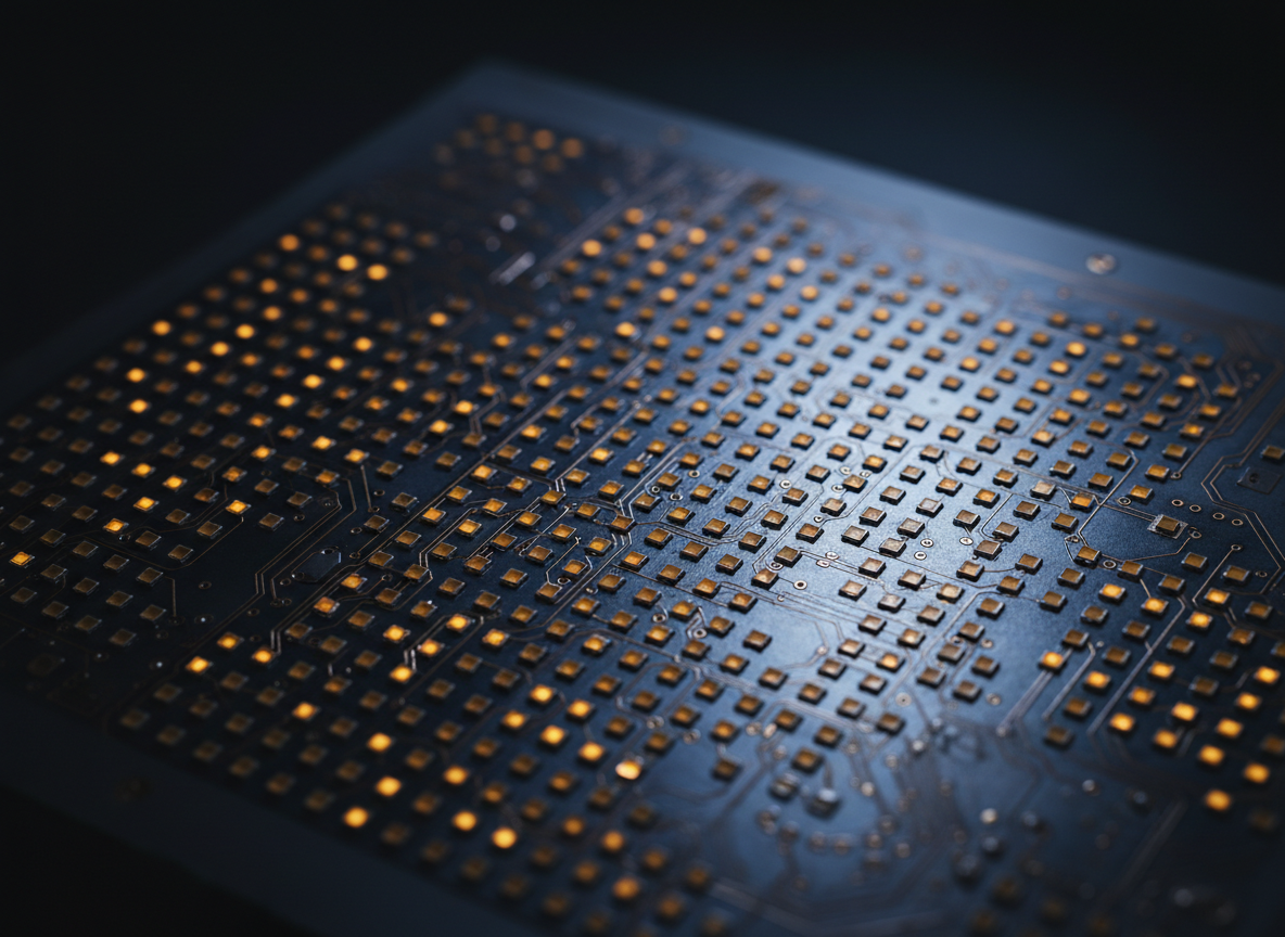 LED display panels being assembled on a production line