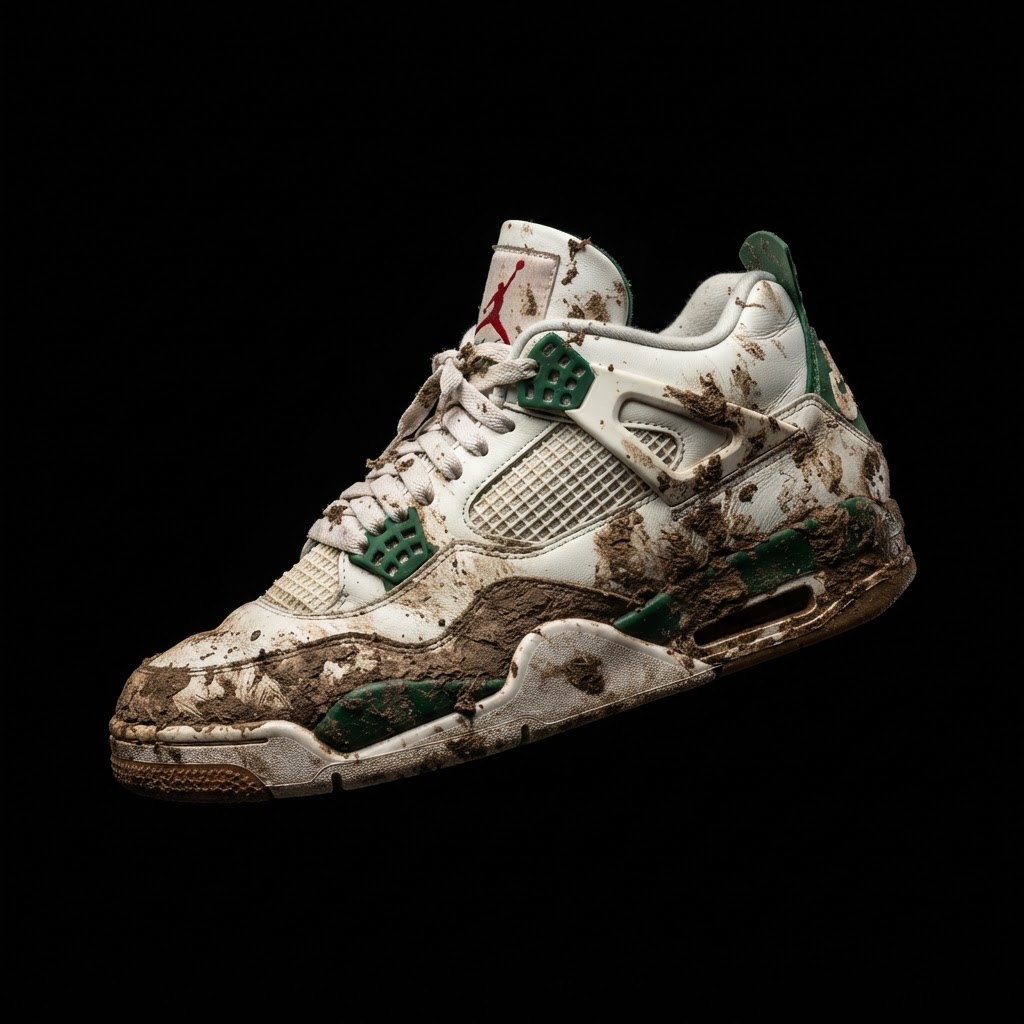 Dirty sneaker before restoration