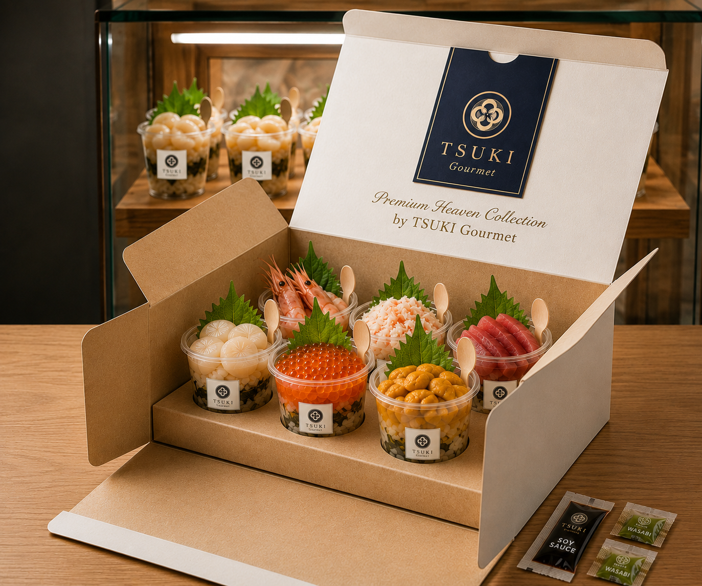 Frisches Sushi – Nigiri auf dunklem Schiefer
