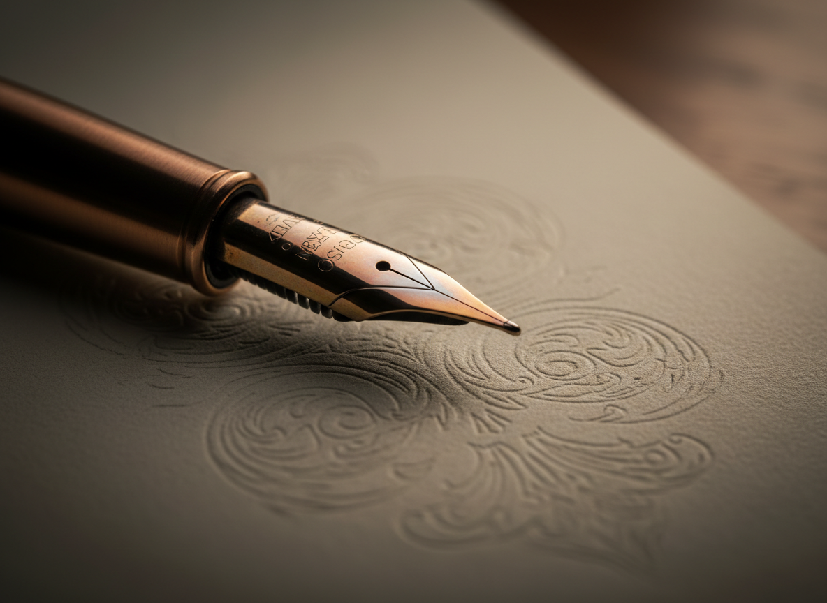 Elegant fountain pen on premium legal stationery