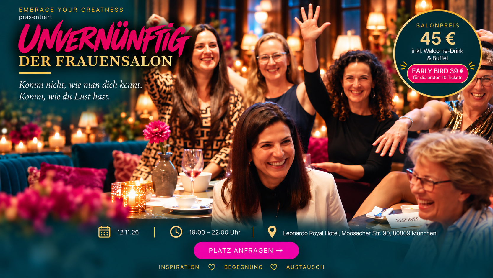UNVERNÜNFTIG – Der Frauensalon, 12.11.26, Leonardo Royal Hotel München