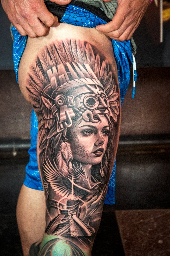 Black & Grey Aztec Headdress