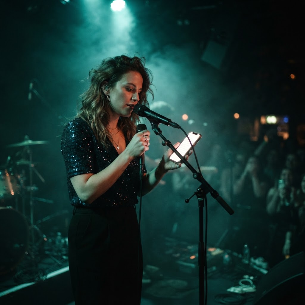 Lyrics at a glance, right on your mic stand