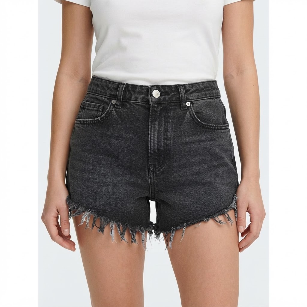 Short Denim Effiloché