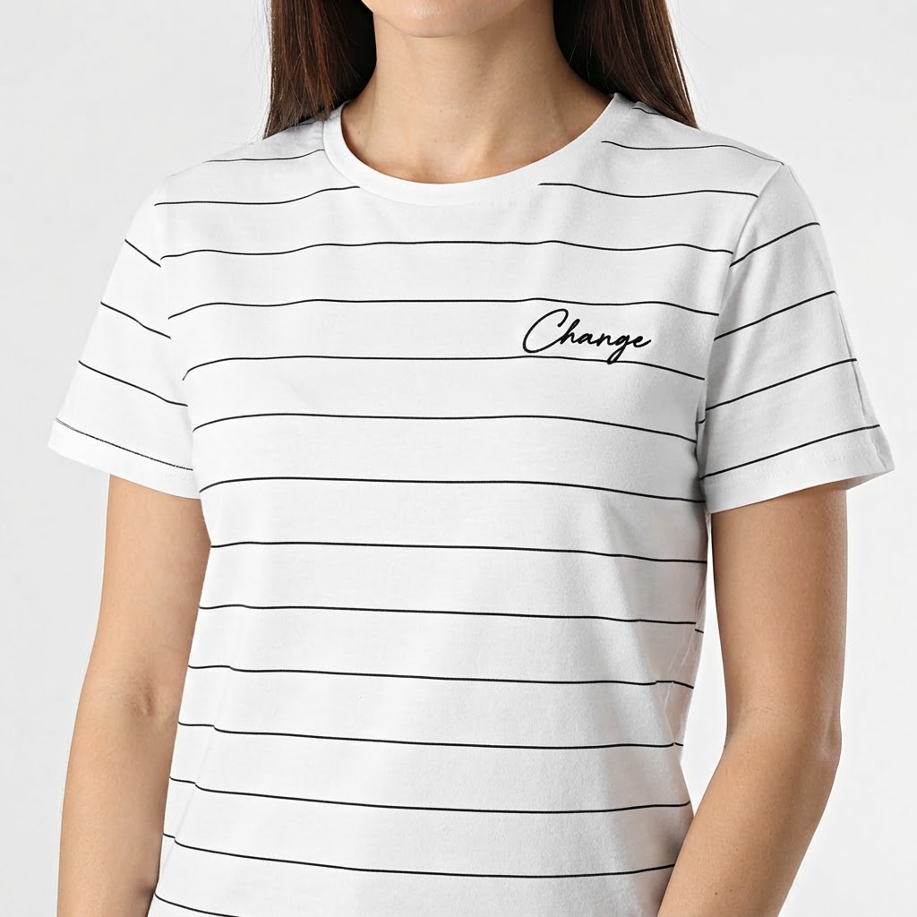 T-shirt à rayures "Change"