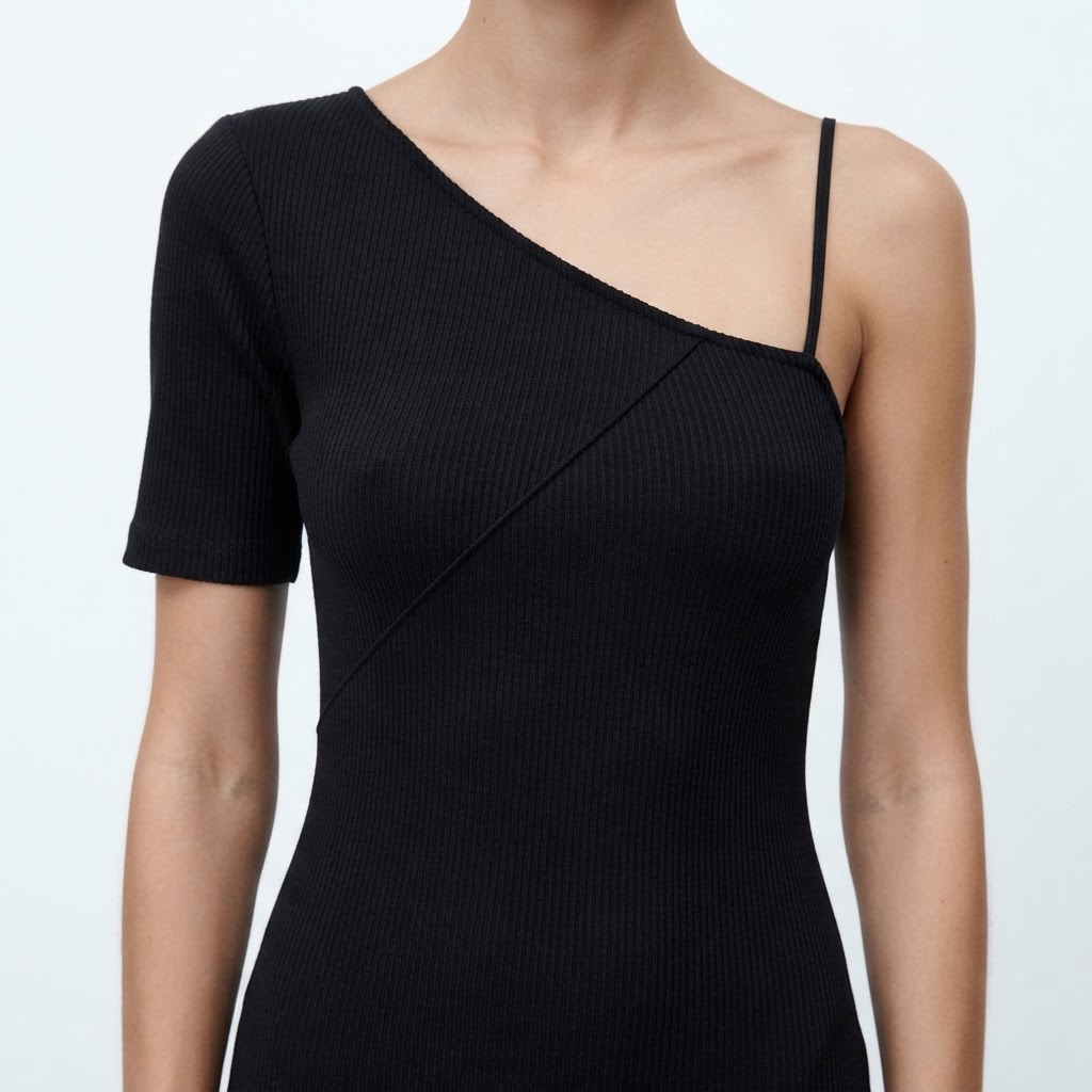 ZARA | Robe Noire Asymétrique