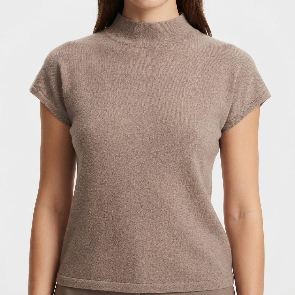 Top Col Montant Taupe