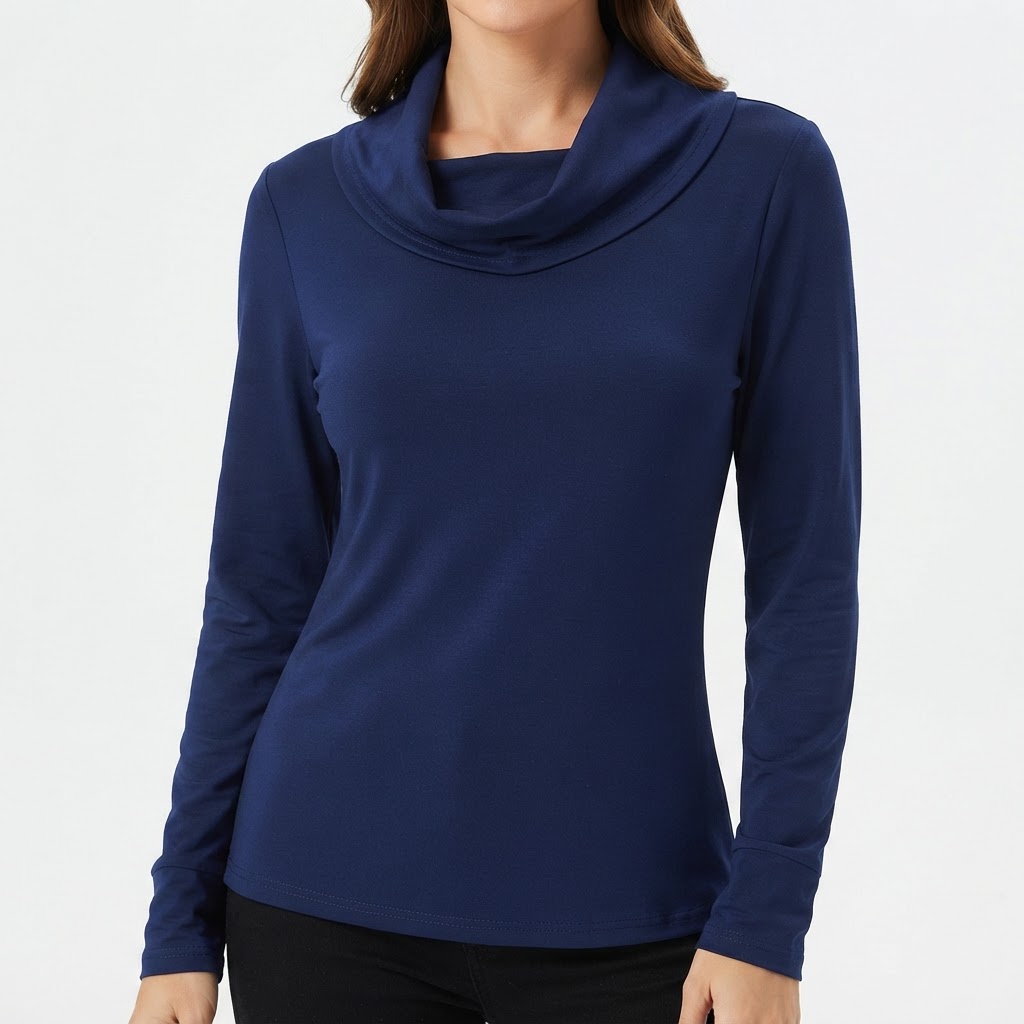 DAZY | Top à Col Bénitier Bleu Marine