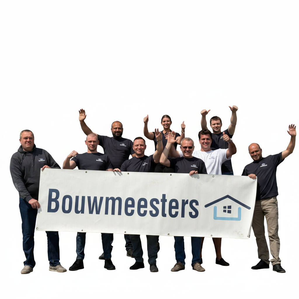 Bouwmeesters team op de bouwplaats