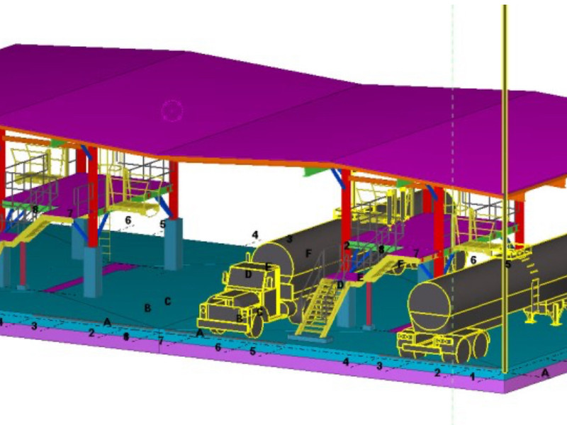 3D truck loading facility model