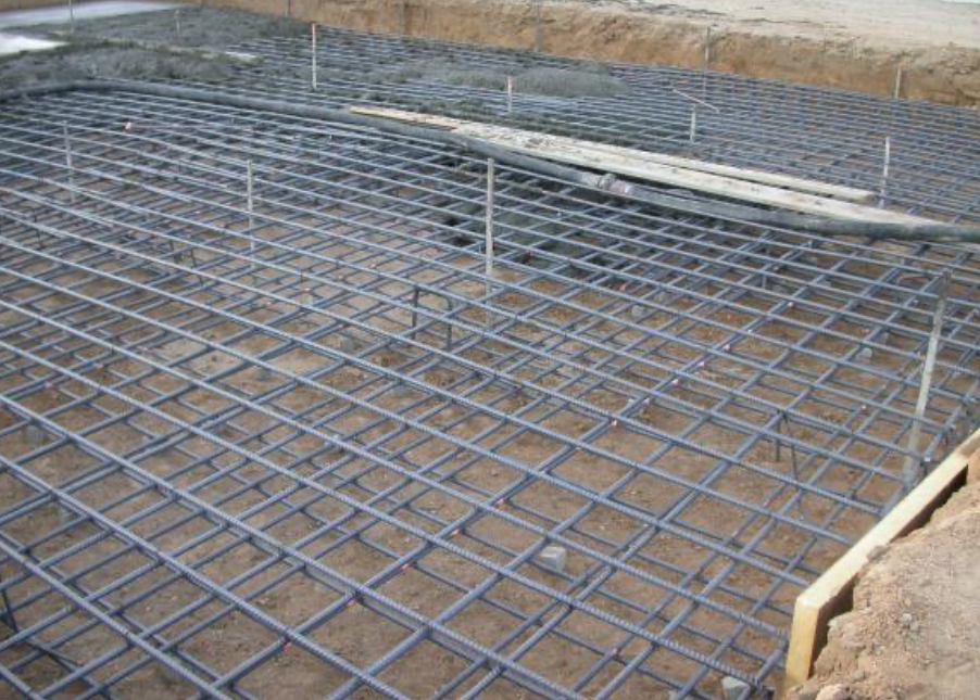 Reinforced concrete foundation rebar