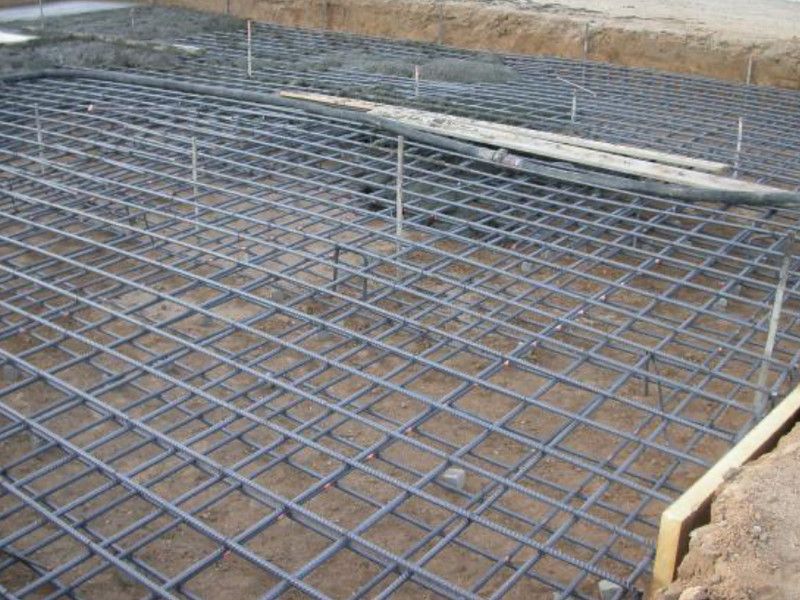 Reinforced concrete foundation rebar