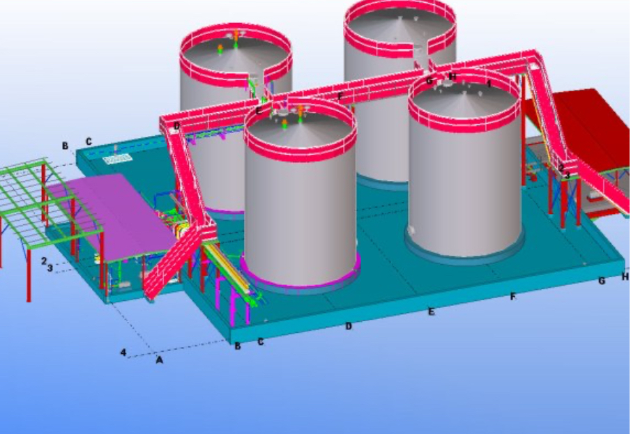 3D storage tank facility model
