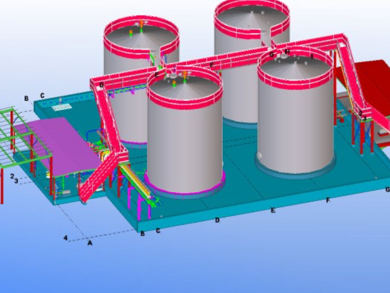 3D storage tank facility model