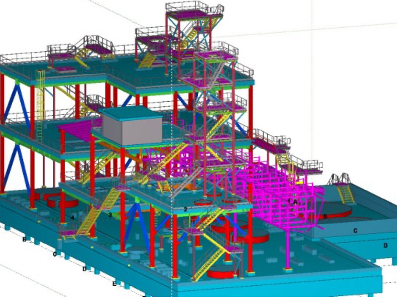 3D multi-level process plant model