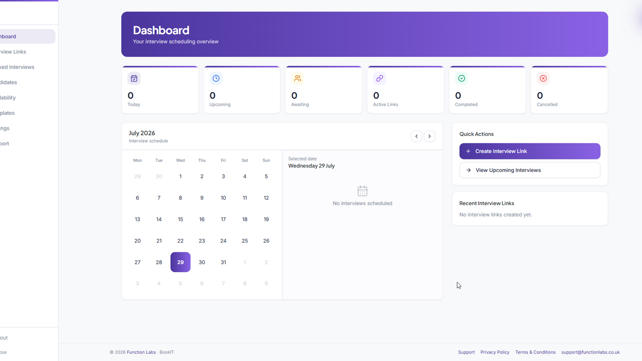 Interview Booking  template preview