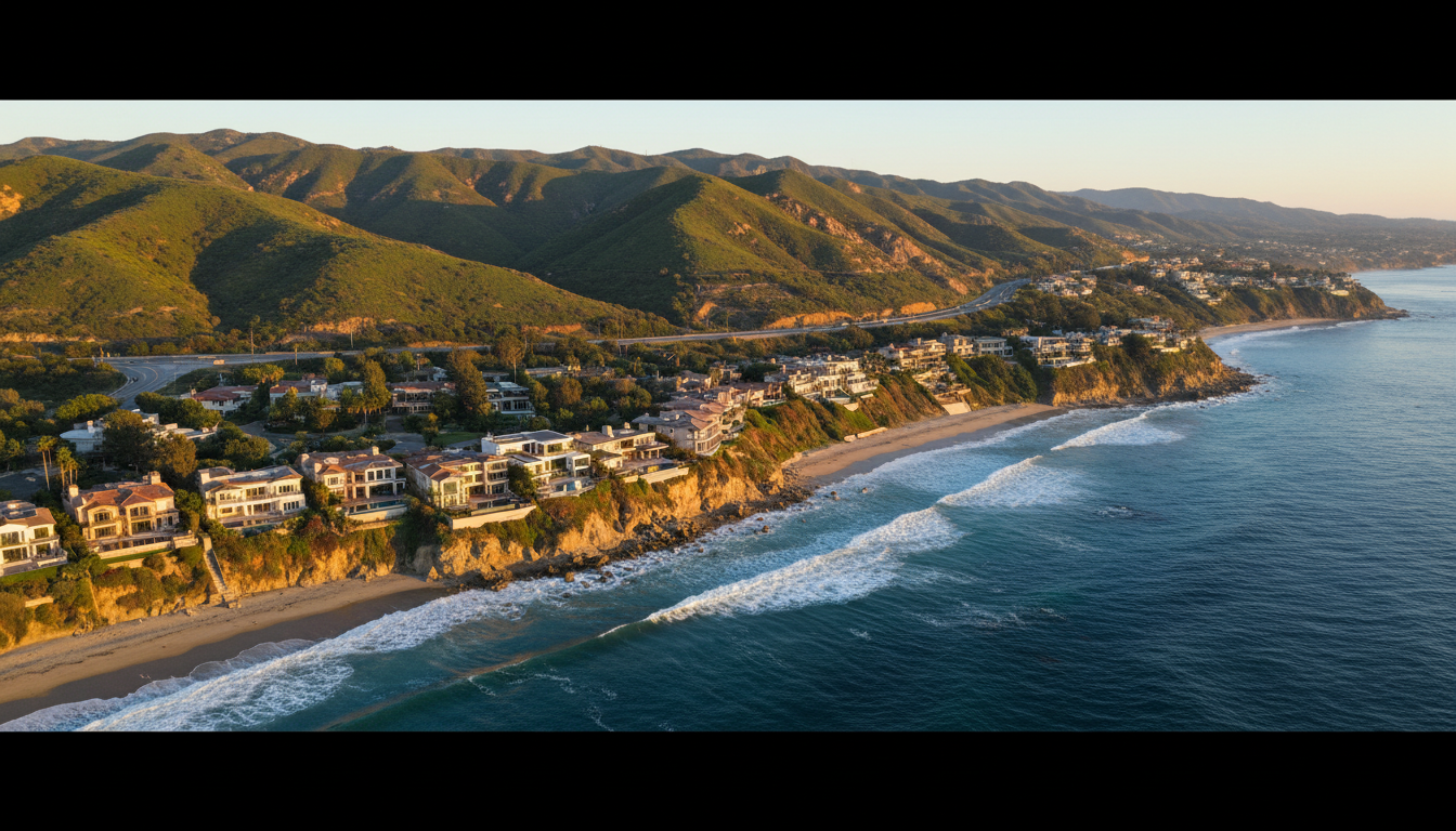 Aerial view of Malibu coastline