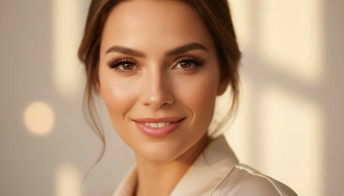 Beautiful woman with elegant eyelash extensions
