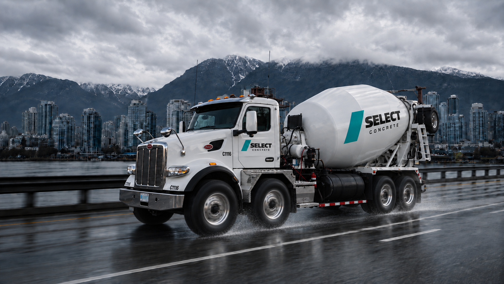 Concrete mixer truck serving Metro Vancouver