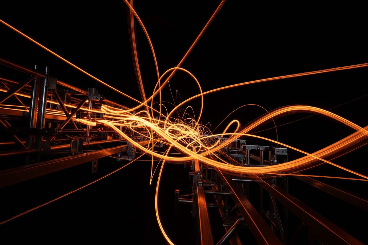 Light trails representing data velocity