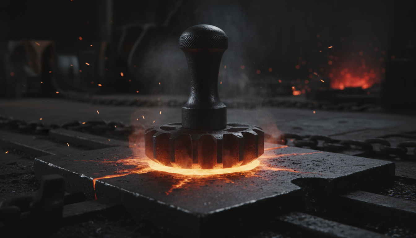 Iron stamp on surface