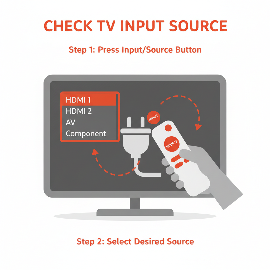 Check TV input source with remote