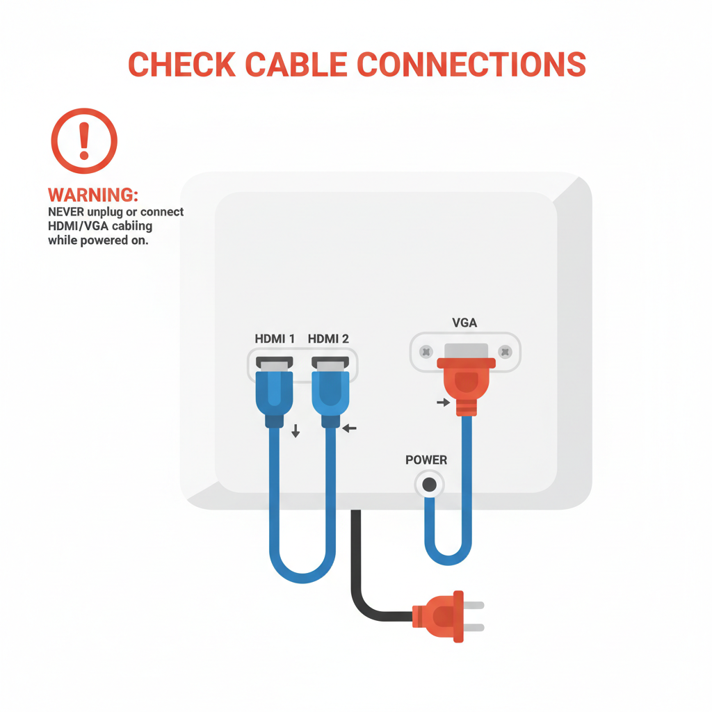Check TV cable connections