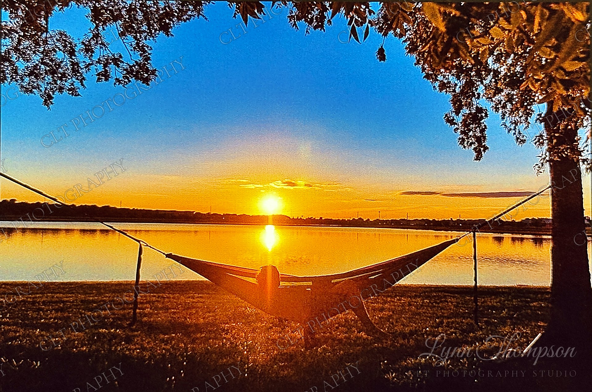 CLT Photography — couple in a hammock under a golden sunset