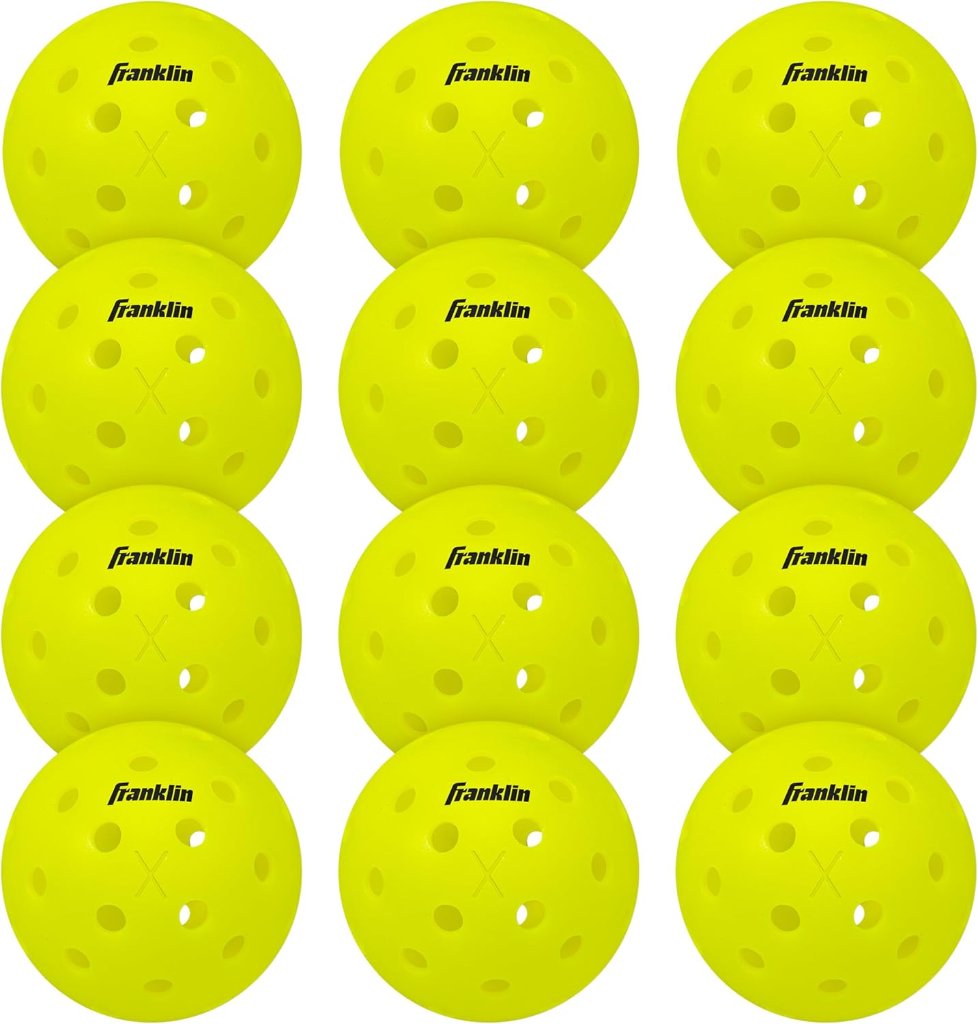 Franklin Sports X-40 Outdoor Pickleballs – 12 Pack