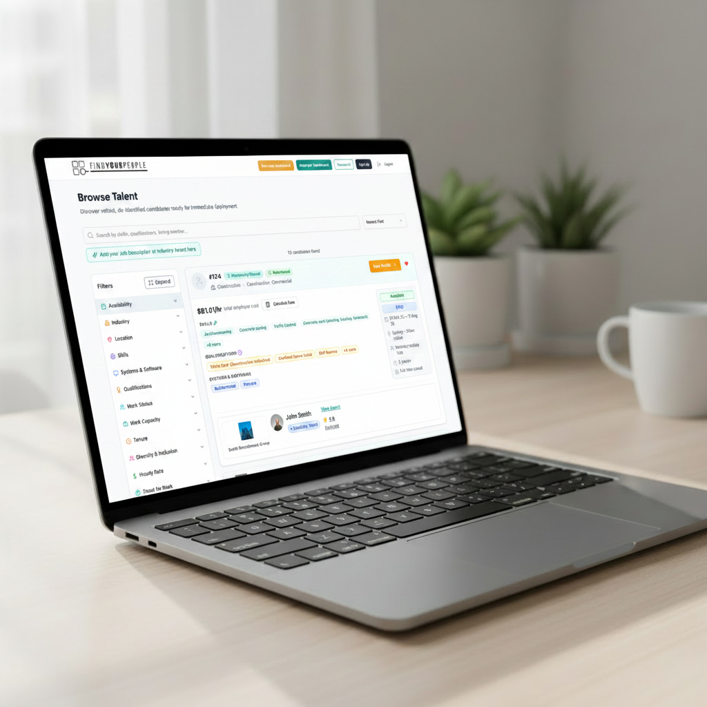 Find Your People platform on laptop