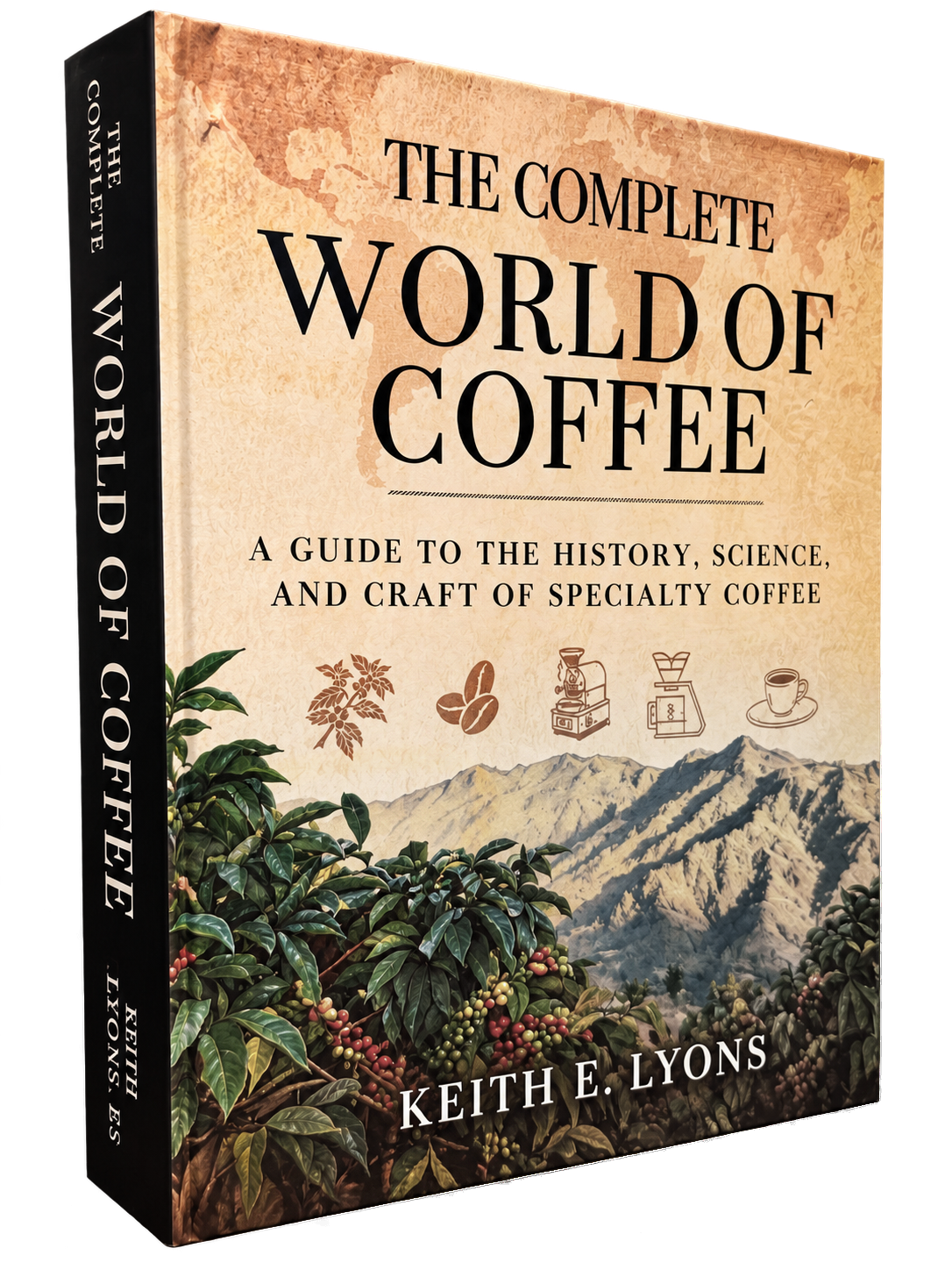 The Complete World of Coffee beside a box of homemade Lyons Cub Cookies
