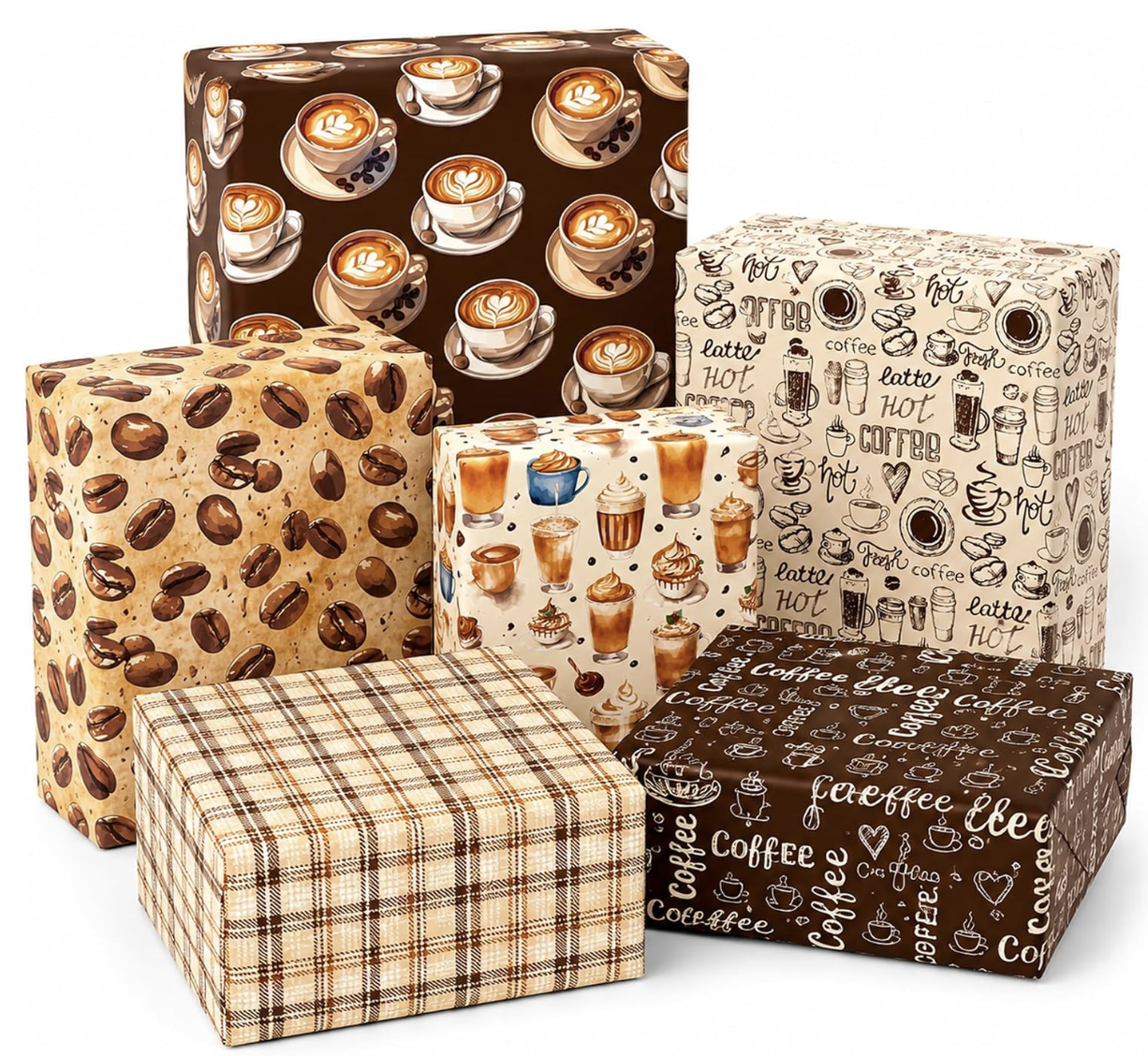 Coffee-themed gift wrap