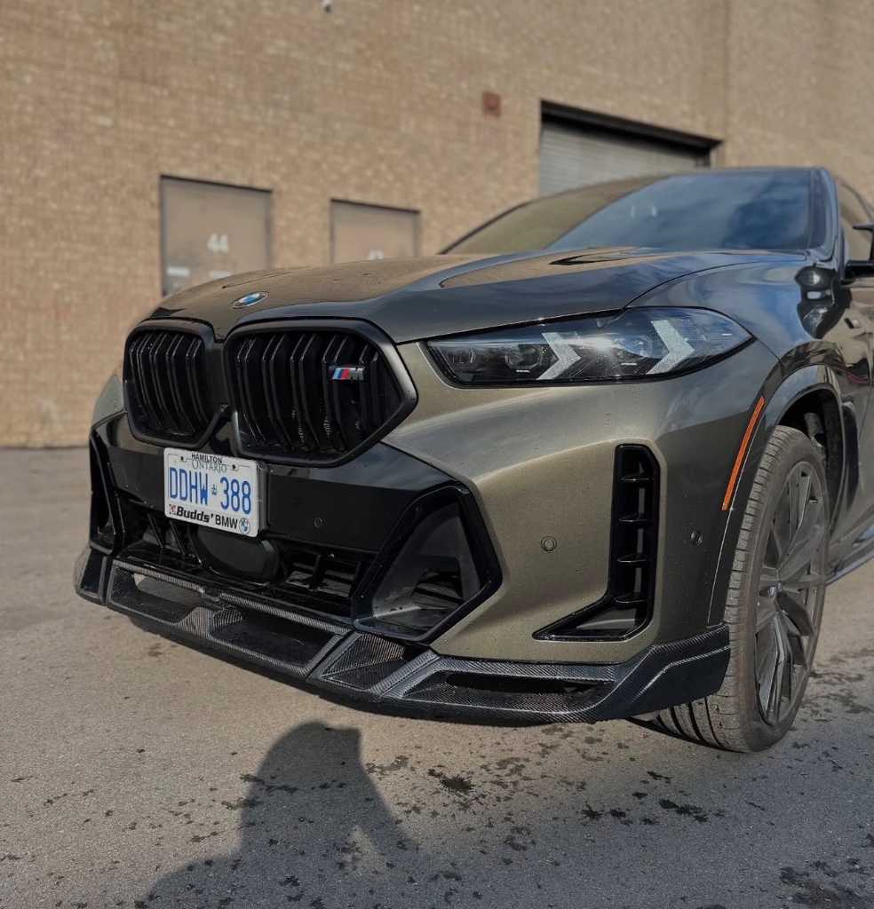 BMW X6 M50i carbon front lip installed