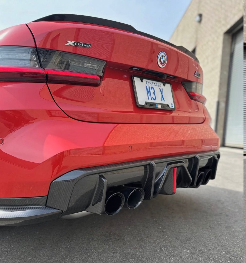 BMW M3 carbon fiber diffuser with LED