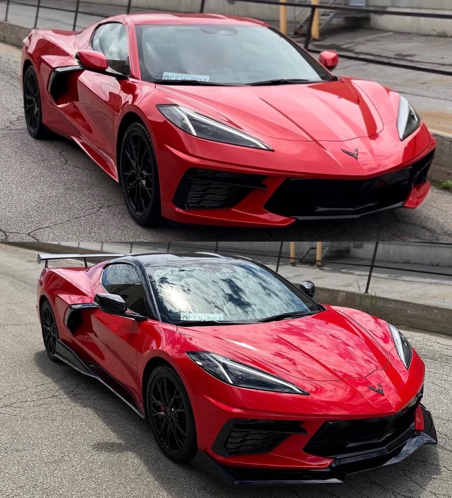 2024 C8 Corvette — full body kit install with gloss black accents and ceramic coating