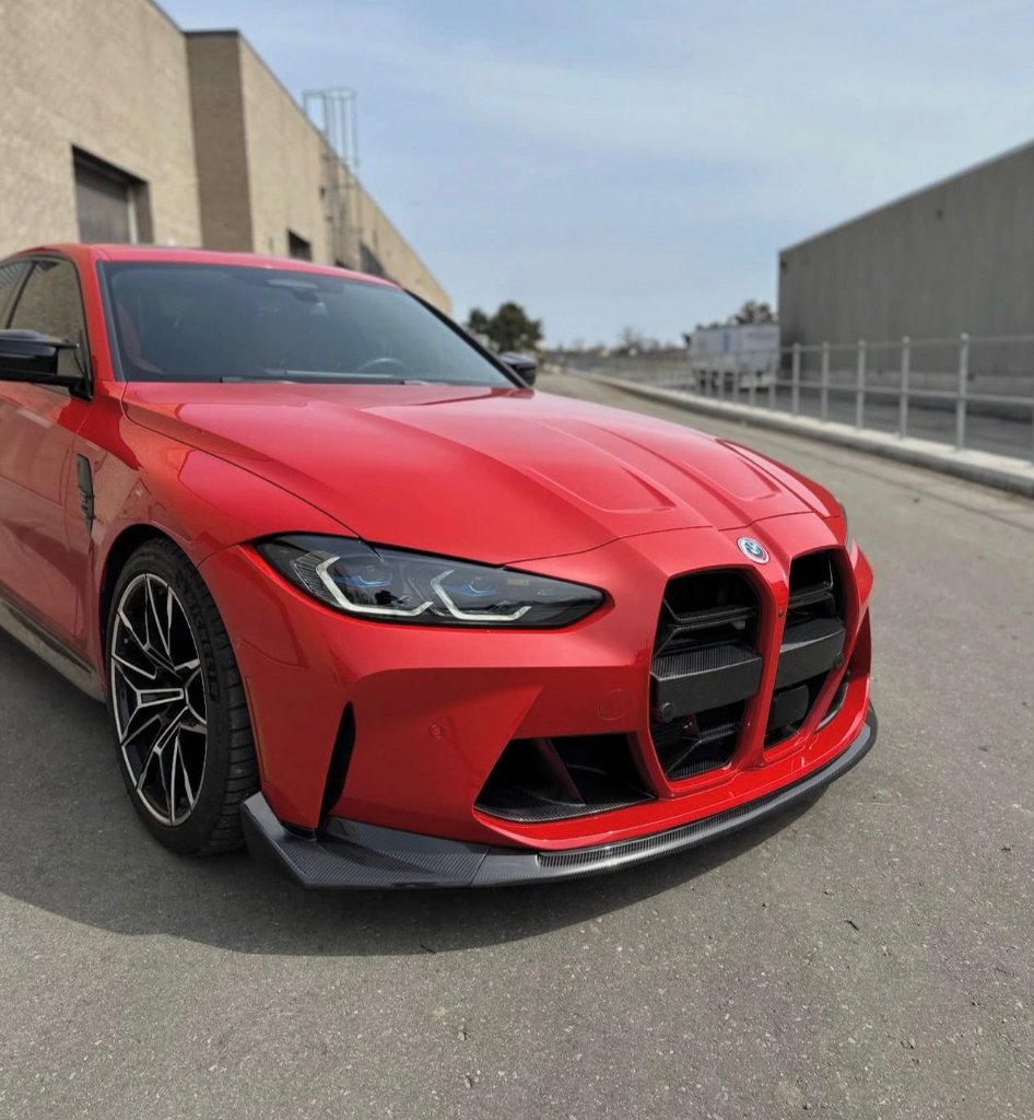 BMW M3 carbon fiber front lip and grille