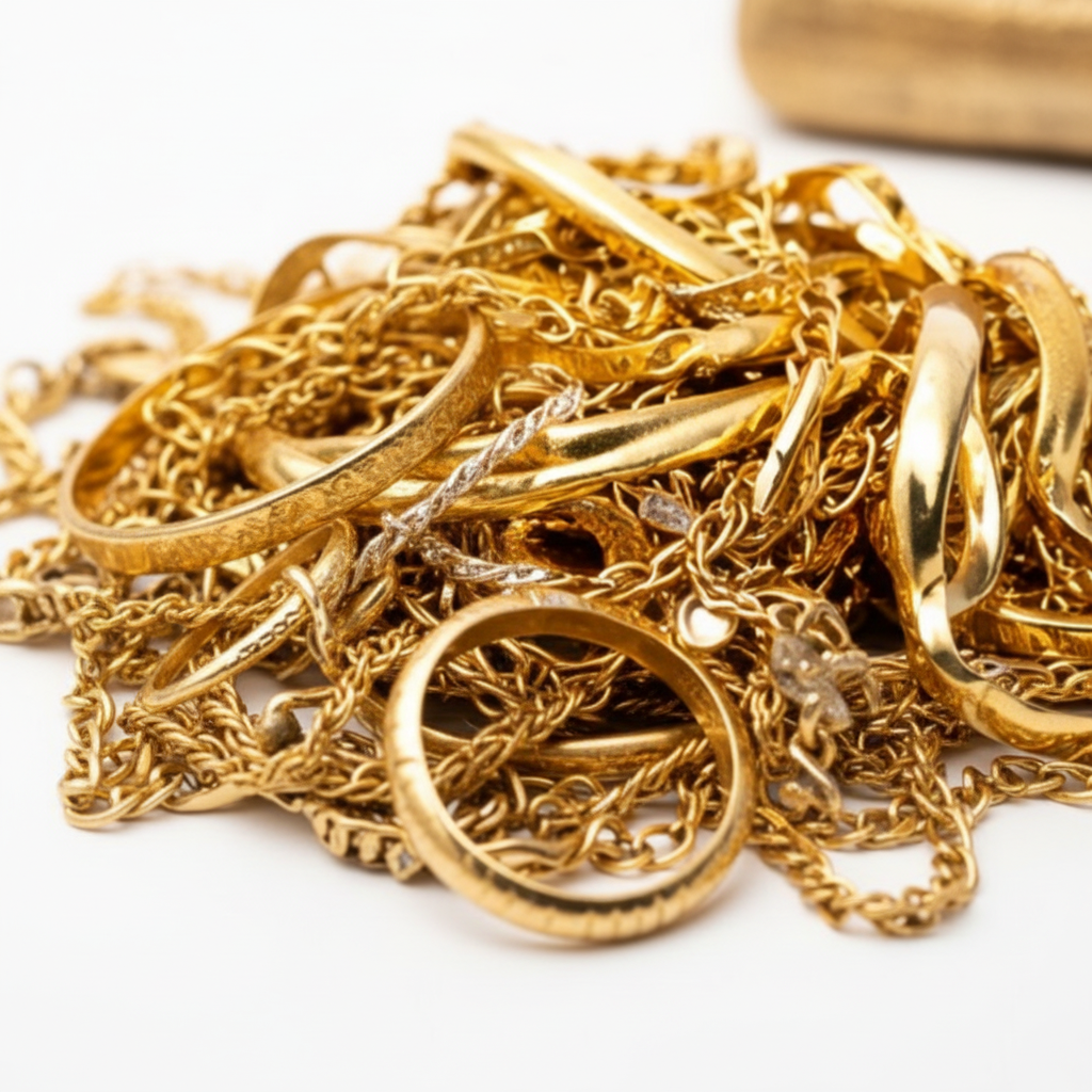 Broken gold jewelry