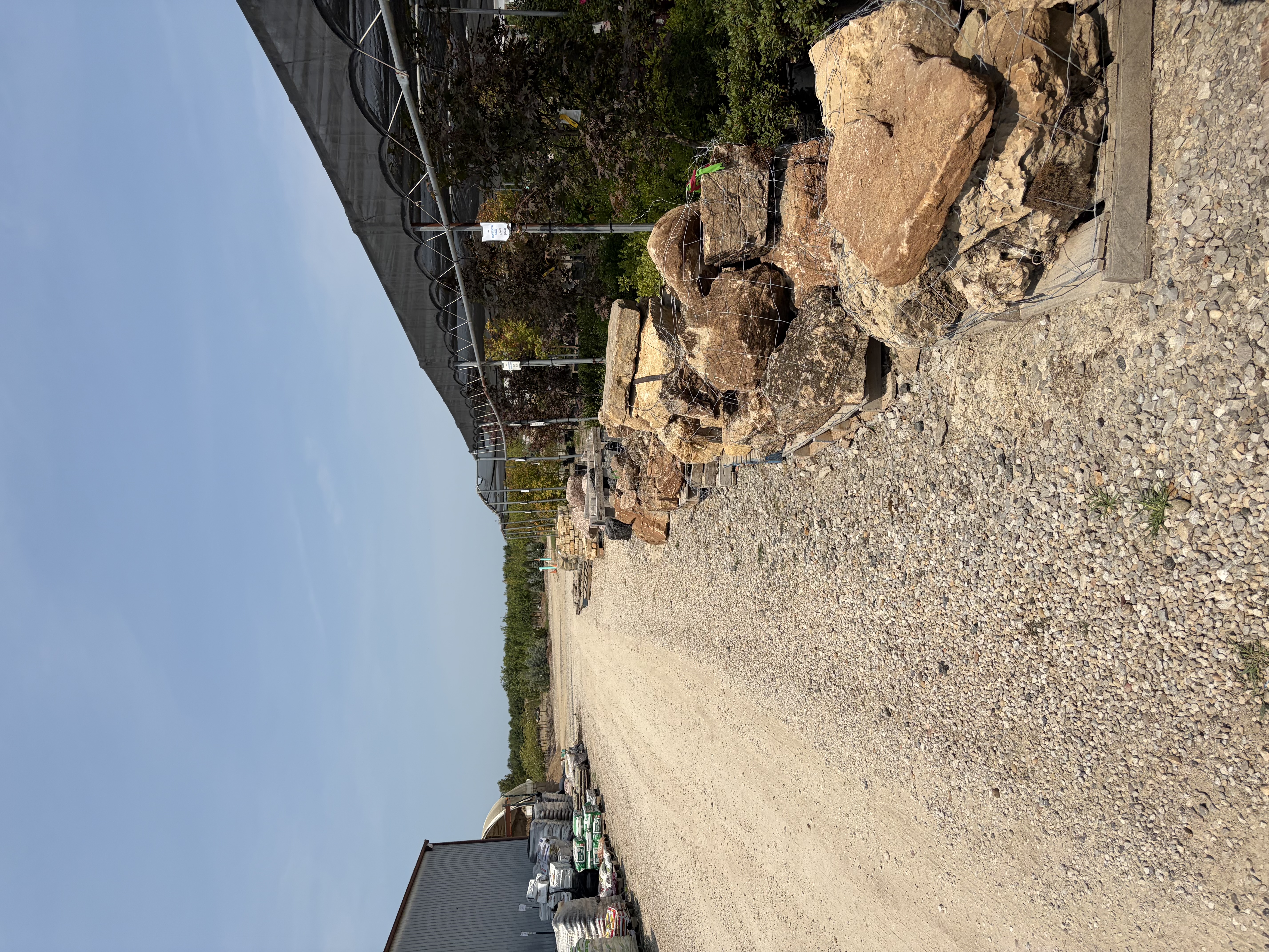 Wide view of the outdoor material yard