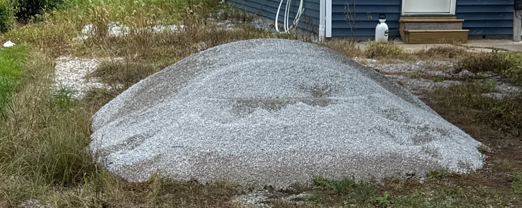 Crushed stone aggregate pile ready for delivery