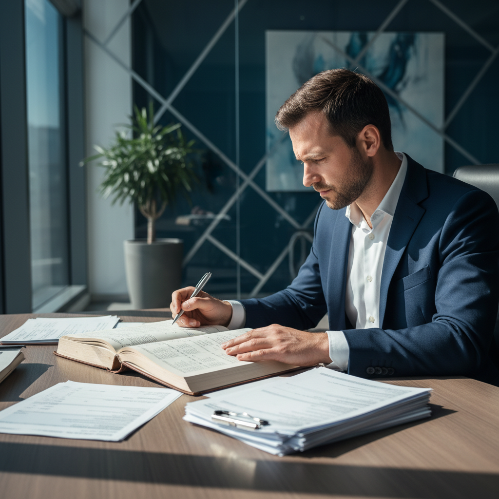 A focused consultant analyzing tax documents to identify savings for a client