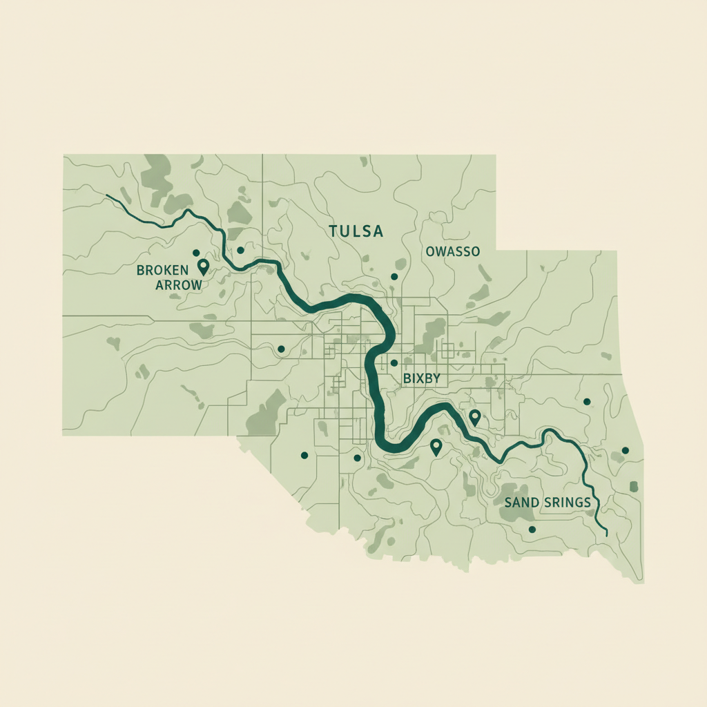 Map of the Greater Tulsa metropolitan area